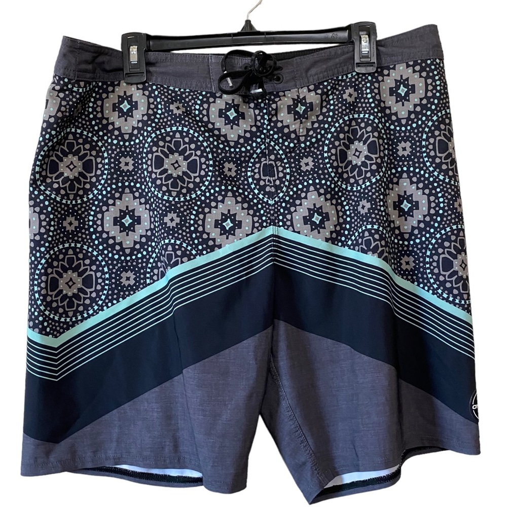 2/$50 O'Neill HyperFreak Gray, Turquoise, and Black Board Shorts Size Waist 36
